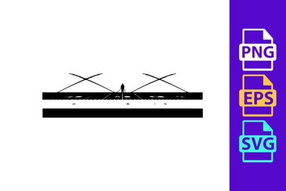A Person Standing on a Bridge with Criss: Vector Design in Motion
