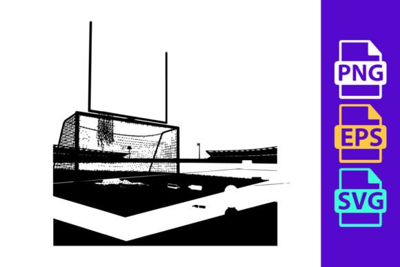 American Football Goal Post on a Field W: Bold Graphics for Modern Design