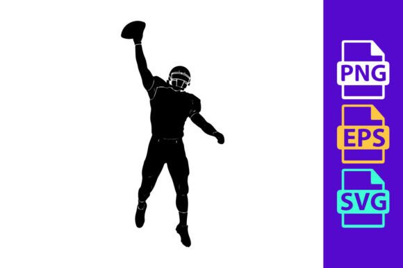 American Football Player Celebrating a T: Dynamic Vector Design