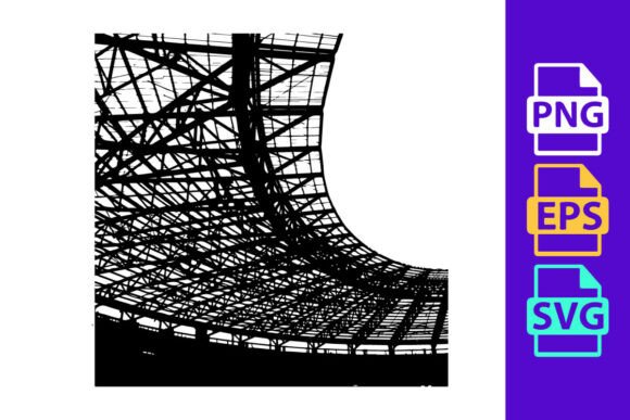 Black and White Photo of a Large Industr: Bold Typography