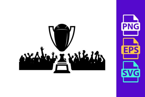 Celebrate Victory with A Large Trophy Cup with Cheering Crowd I