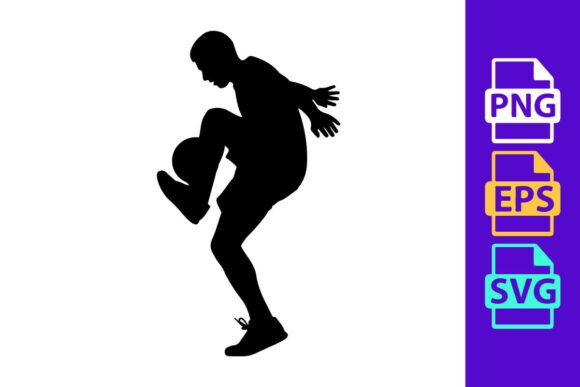 Silhouette of a Female Soccer Player Kick: Dynamic Energy in Vector Form