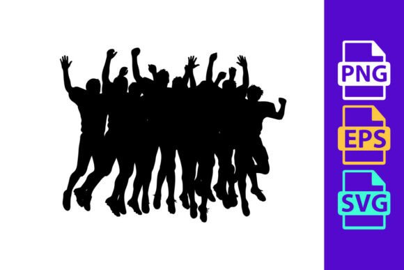 Silhouette of a Group of People Jumping: Capturing Pure Energy