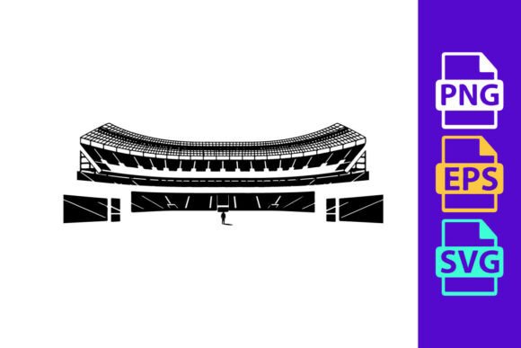Stadium Energy: A Bold Football Silhouette Clipart for Dynamic Designs