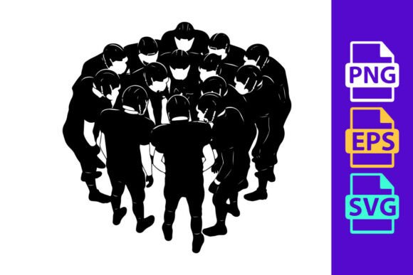 Team Unity in Motion: Football Players in a Huddle